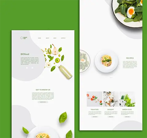 Mockup di una landing page UI